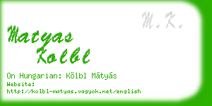 matyas kolbl business card
